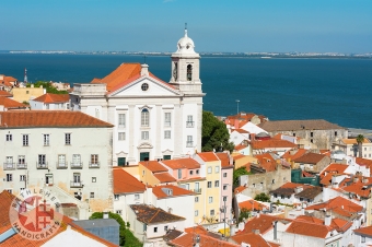 Saint Stephen's church with Tagus River, Lisbon